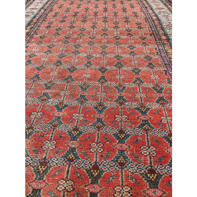 Early 20th Century Antique Persian Malayer Runner With Allover Lattice Design in Red 3'6 X 10'10 For Sale - Image 5 of 6