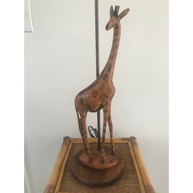 1980s Carved Giraffe Table Lamp | Chairish