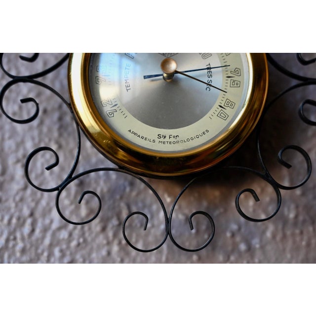 Wall Barometer in Wrought Iron and Gilt Brass from Sfam, France, 1970s For Sale - Image 4 of 6
