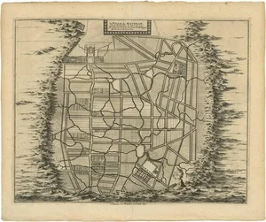 Antique Map of the City of Materan Indonesia by P. Van Der Aa, 1725
