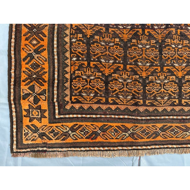 Vintage Adraskan Baluch Rug, Hand-Knotted Wool, Tribal, 4x8, Rust & Brown For Sale - Image 6 of 10
