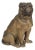 TERRA COTTA SITTING PUG DOG STATUE ATTRIBUTED TO GOLDSCHEIDER For Sale