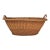 Vintage Woven Wicker Laundry Basket For Sale
