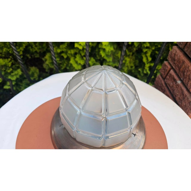 Vintage Art Deco Brass Ceiling Lamp, 1920s For Sale - Image 3 of 7