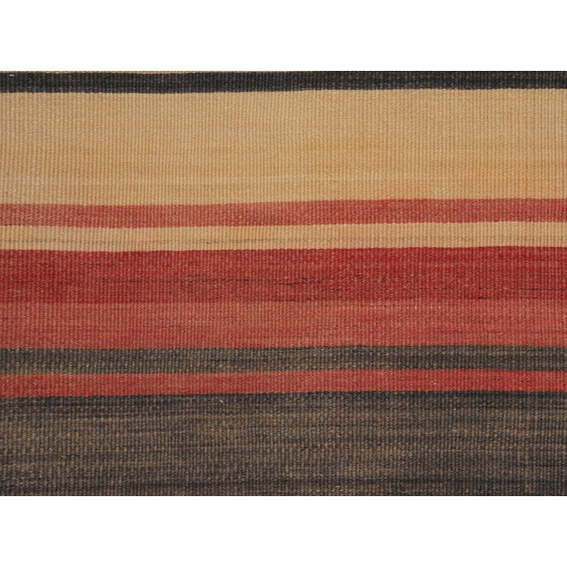 1970s Vintage Handmade Wool Cotton Beige Area Rug For Sale - Image 11 of 11