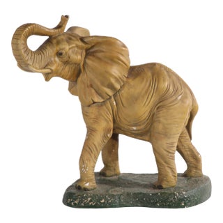 Vintage Chalkware Elephant Statue att.to Marwall For Sale