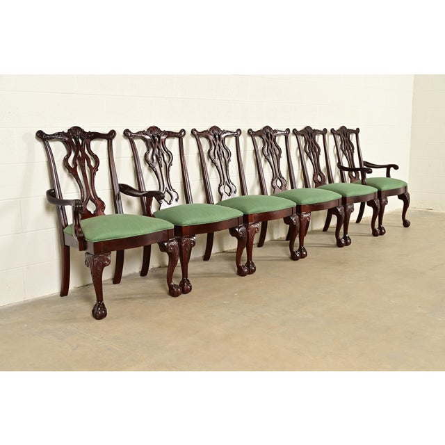 Thomasville Chippendale Carved Mahogany Dining Chairs, Set of Six For Sale - Image 15 of 15