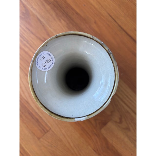 Chinese Vintage Chinese Oxblood & Olive Flambé Glazed Porcelain Bottle Vase For Sale - Image 3 of 8