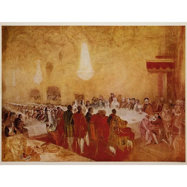 Paper 1960 After Joseph Turner, "George IV at Banquet in Edinburg, Vintage First Limited Edition Print For Sale - Image 7 of 8