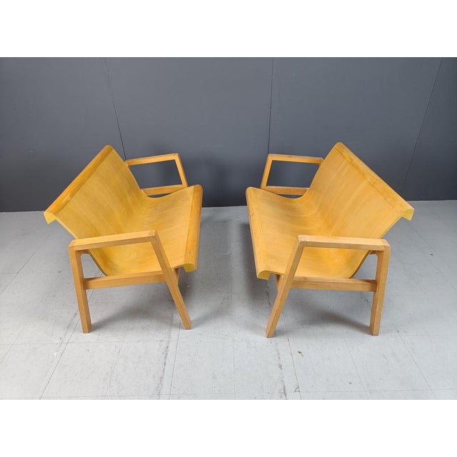 Wood Mid-Century Plywood Benches by Alvar Aalto, 1960, Set of 2 For Sale - Image 7 of 13