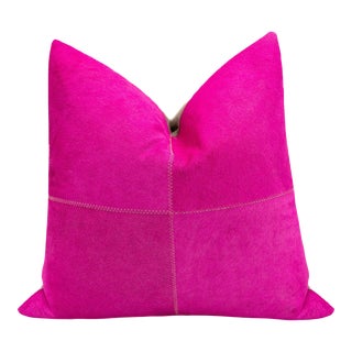 Canvello Genuine Cowhide Leather Decorative Throw Pillow With Feather Down Insert Included For Sale