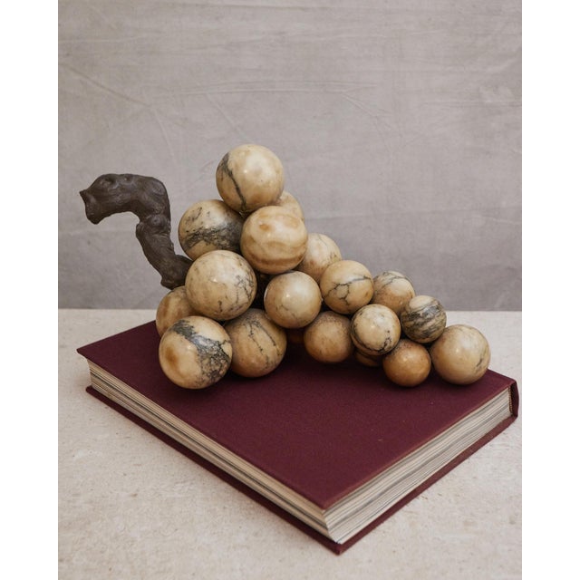 Cream Monumental Mid-Century Italian Alabaster Grapes For Sale - Image 8 of 17