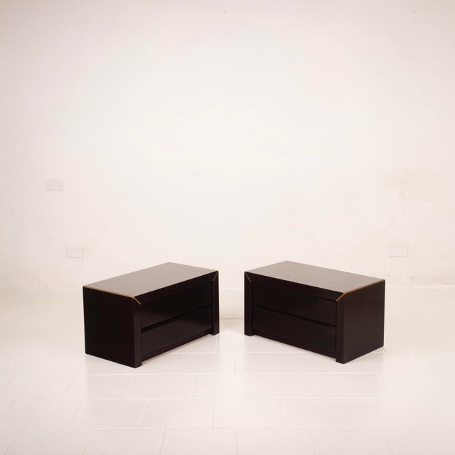 Italian African Rosewood Nightstands by Gianluigi Gorgoni for Fratelli Turri, Set of 2 For Sale - Image 4 of 18