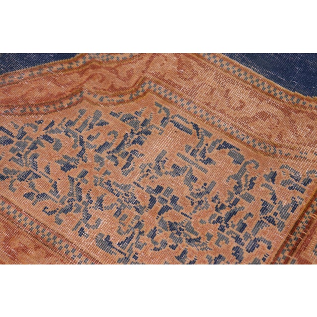 Blue 1990s Shabby Chic Vintage Wool Rug 9.10x13.9 For Sale - Image 8 of 8