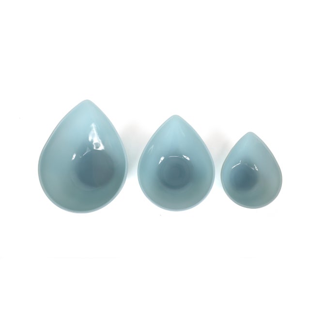 Fire King Teardrop Mixing Bowls - Set of 3 in Rare Delphite Blue For Sale - Image 12 of 13
