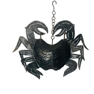 Vintage Coastal Rustic Metal Crab Sculpture