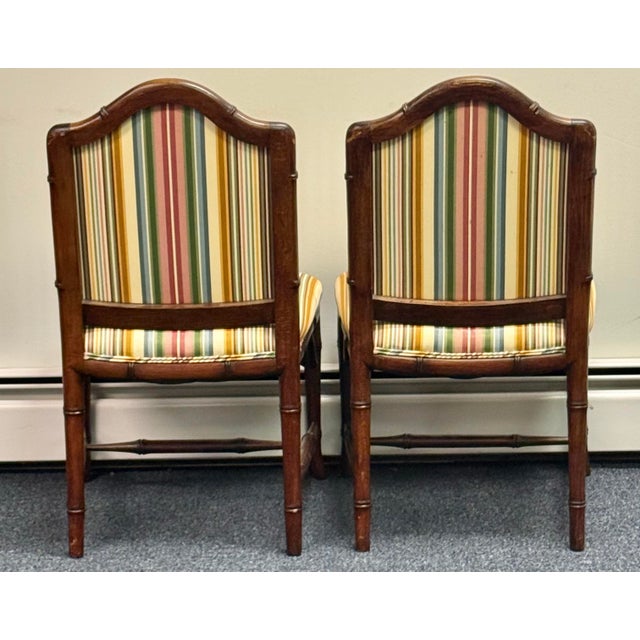 Hollywood Regency Vintage Hollywood Regency Faux Bamboo Chairs - A Pair For Sale - Image 3 of 11