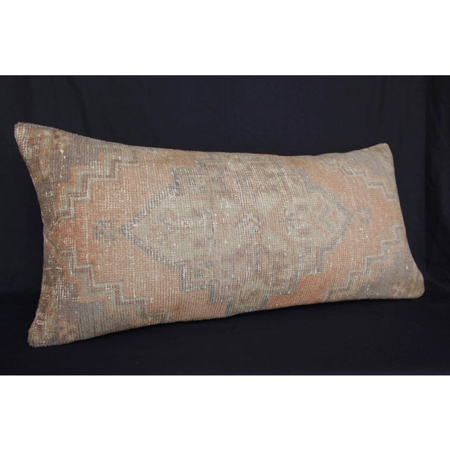 Handmade Double Knotted Oushak Rug Pillow Cover -15'' X 32'' For Sale - Image 4 of 11