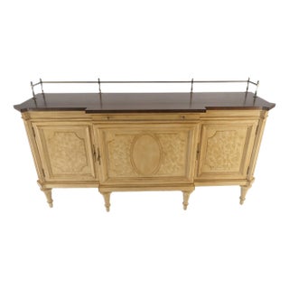 Kargers Rosewood Brass Gallery Top Fitted Drawers Sideboard Buffet Credenza MINT For Sale