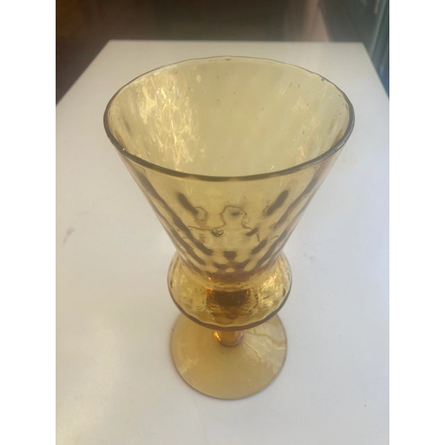 1960s Midcentury Amber Glass Vase For Sale - Image 5 of 6