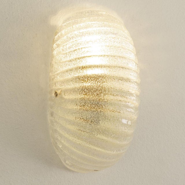 Mid-Century Modern Italian Murano Glass and Brass Wall Lights, 1990s, Set of 2 For Sale - Image 3 of 9