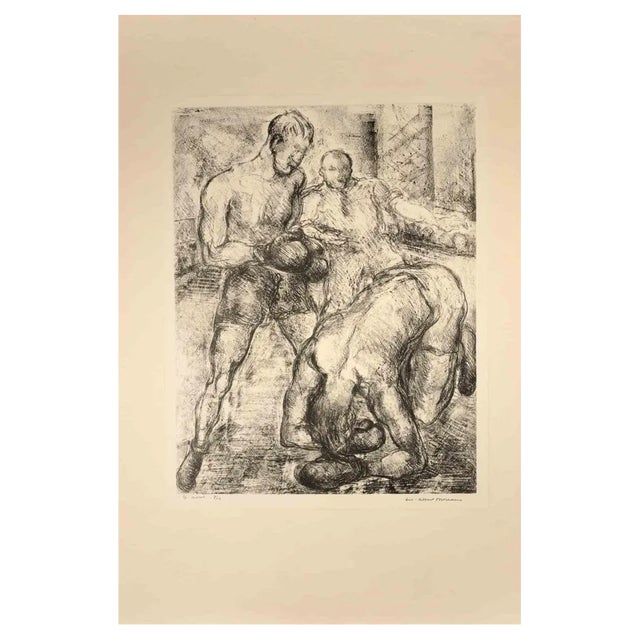 Luc-Albert Moreau, Boxeurs, Lithograph, Early 20th Century For Sale