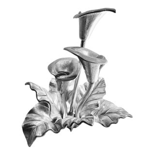 Easter Table Centerpiece- Vintage Arthur Court Polished Aluminum Lily Candleabra For Sale