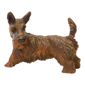 Antique Black Forest Hand-Carved Wood Scottish Terrier - Brienz, Switzerland