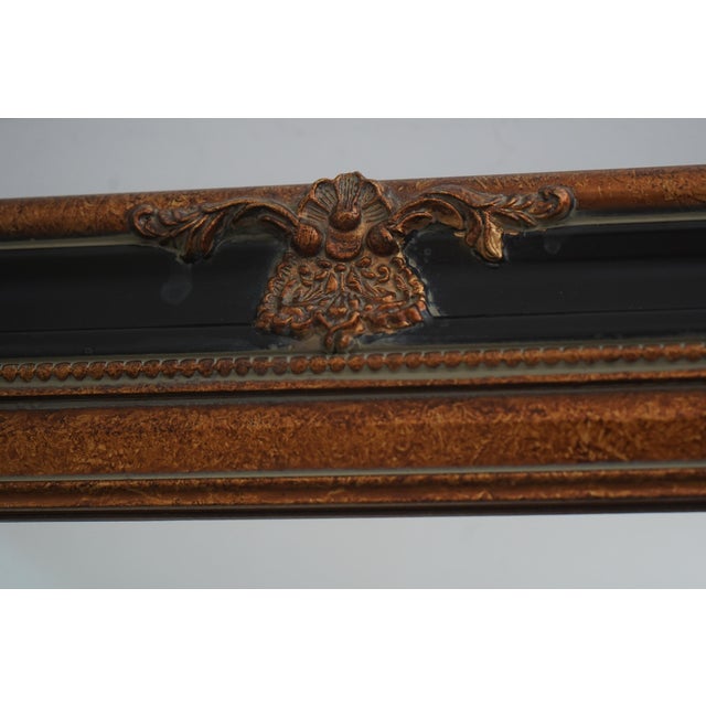 Glass Baroque Black & Gold Wall Mirror For Sale - Image 7 of 8
