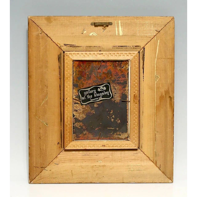 Vintage French Enamel on Copper Picture - "Young Love" by Louis Cardin For Sale - Image 4 of 5