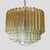 Olive green martellate murano glass rod on chrome metal structure ceiling light. Italian design ca by venini 1960spair...