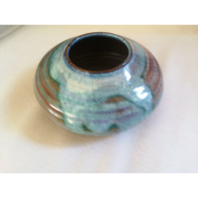 Boho Chic Vintage Studio Art Pottery Vases, a Pair For Sale - Image 3 of 6