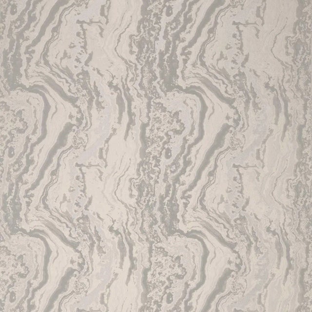 Zoffany Serpentine Fabric in Platinum White For Sale