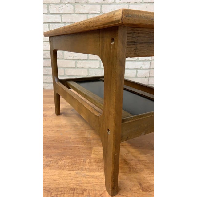 Brown Vintage Mid Century Danish Two Tier End/Side/Serving Table For Sale - Image 8 of 9