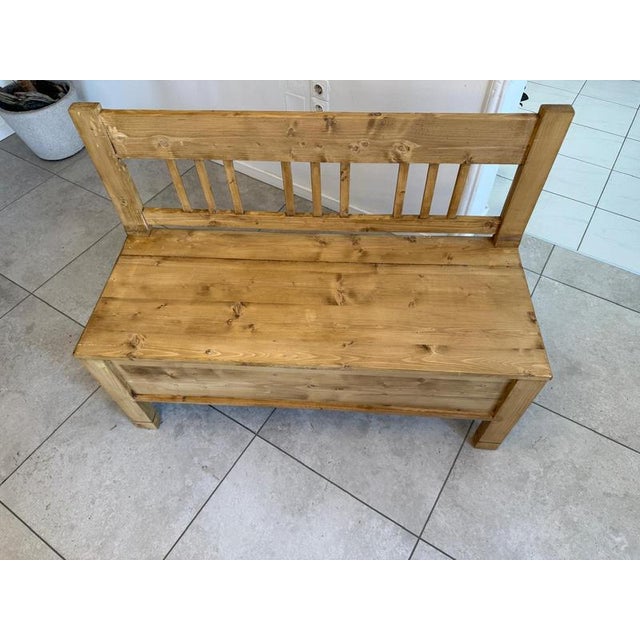 2000 - 2009 Art Nouveau Style Kitchen Bench in Spruce Wood For Sale - Image 5 of 9