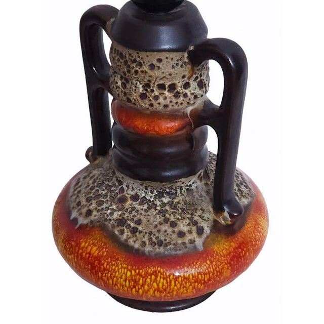 Mid-Century Modern West German Fat Lava Pottery Table Lamp Base by Walter Gerhards, 1970s For Sale - Image 3 of 6