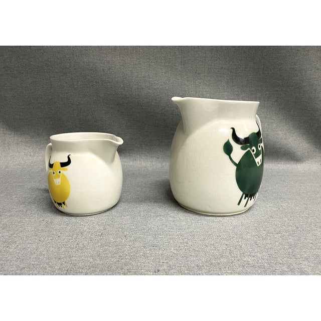 Mid-Century Modern Mid-Century Arabia Bull Pitchers - A Pair For Sale - Image 3 of 11