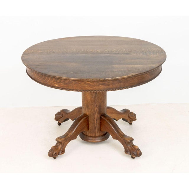 Wood Arts and Crafts Tiger Oak Center Table For Sale - Image 7 of 8