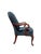 American 1970s Blue Upholstered Mahogany Queen Anne Style Arm Chair For Sale - Image 3 of 4