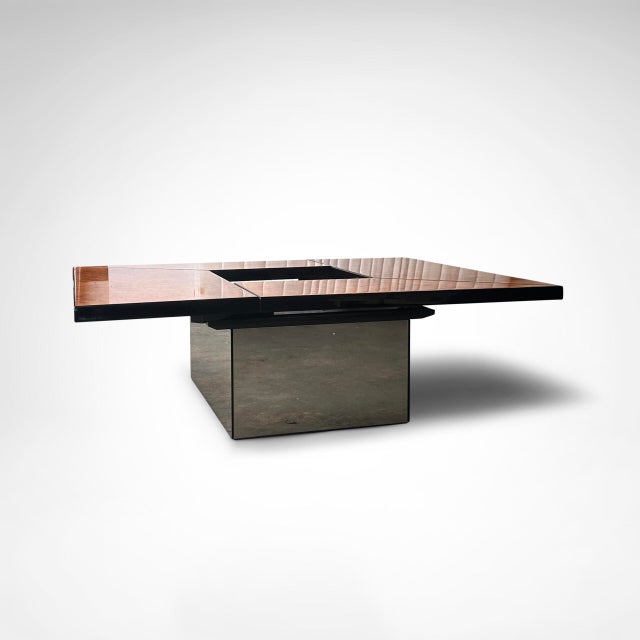 Wood Burl Wood Coffee Table with Bar by Paul Michel for Roche Bobois, 1980s For Sale - Image 7 of 10