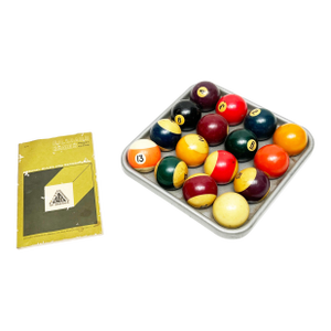 Art Deco Bakelite Pool Balls, Complete Set W/ Billiard Congress of America 1970 Official Rule Book - 16 Pieces