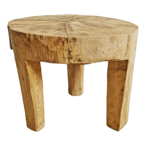 Contemporary Rustic Naga Three Leg Wood Table