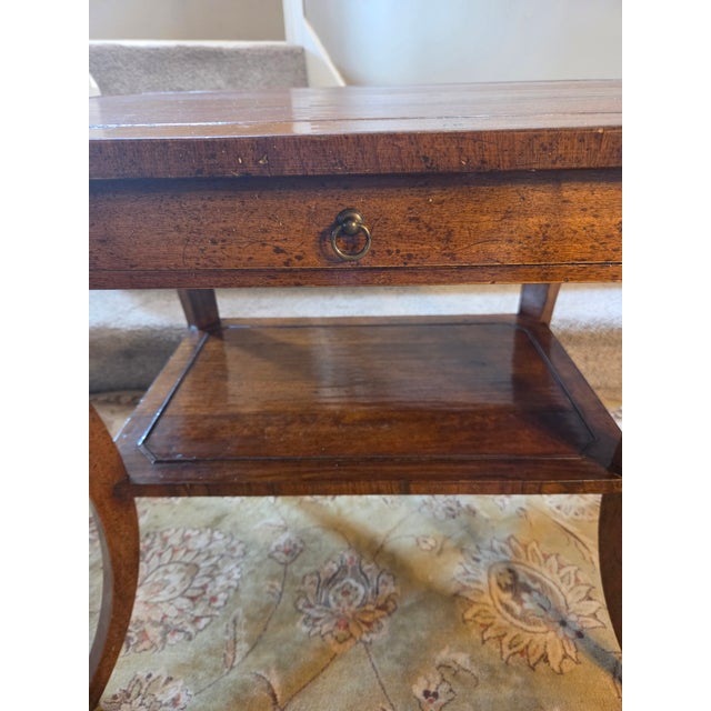 Biedermeier Late 20th Century Gregorius Pineo Biedermeier Style Side Table With Drawer and Undershelf For Sale - Image 3 of 17