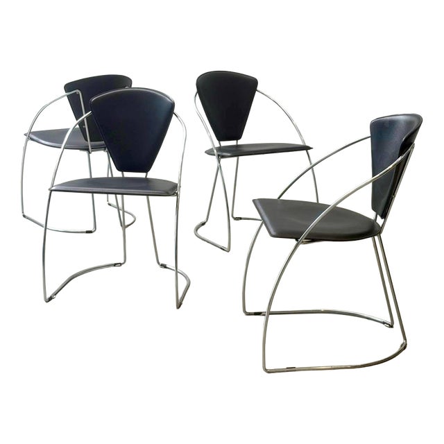 Vintage Linda Dining Chairs by A. Rizzatto for Lo Studio, 1980s, Set of 4 For Sale