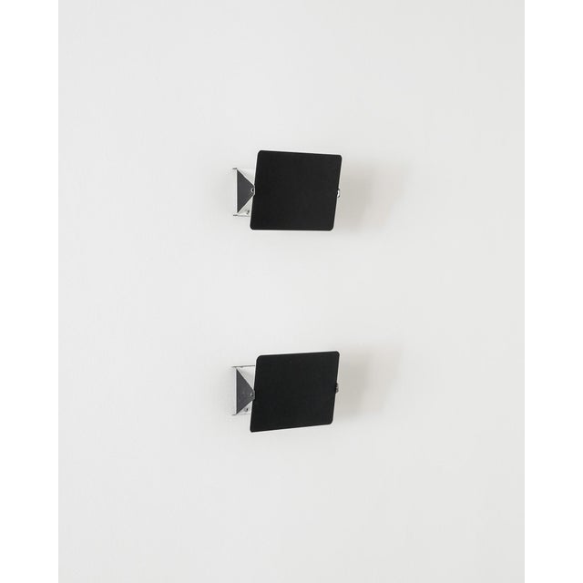 Rare set of three french mid century black and white adjustable wall sconces lamps model "cp-1" by charlotte perriand for...