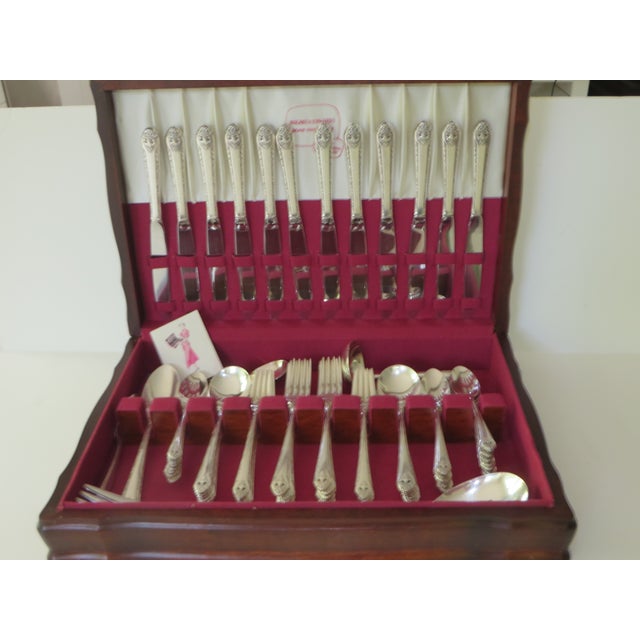 Vintage Flatware Set for 12 Holmes & Edwards Inlaid Silverplate Lovely