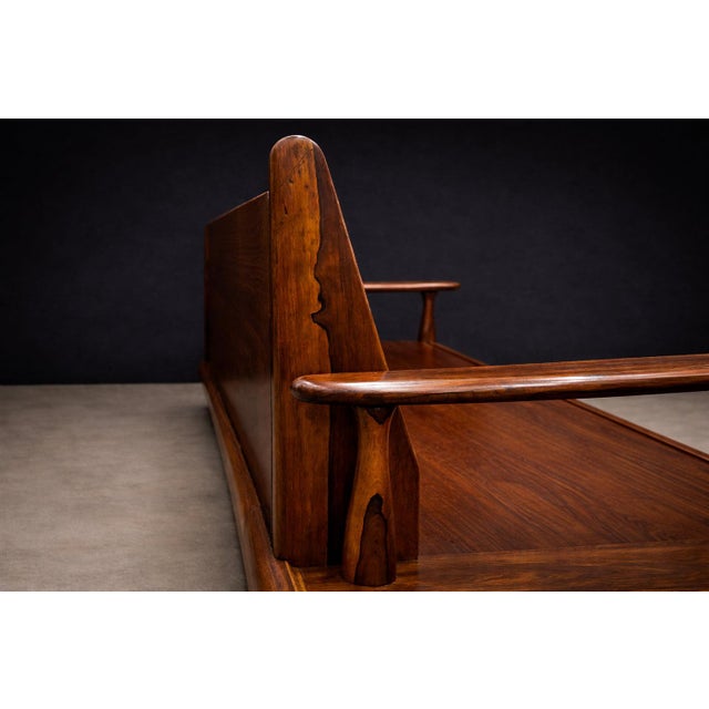 Off-white Sofa in Rosewood & Bouclé by Liceu De Artes E Ofícios, Brazilian Modern, 1960s For Sale - Image 8 of 16