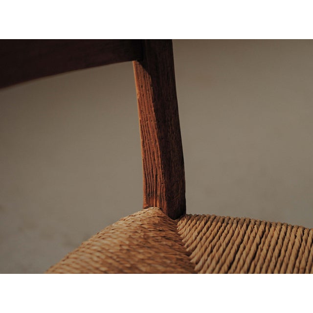French Folk Armchair in Wood and Rush, Auvergne, 1900s For Sale - Image 4 of 17