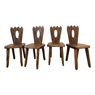 Rare Burled Mid 20th Century Olavi Hanninen Atributed Crown Chairs- Set of Four For Sale