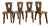 Rare Burled Mid 20th Century Olavi Hanninen Atributed Crown Chairs- Set of Four For Sale